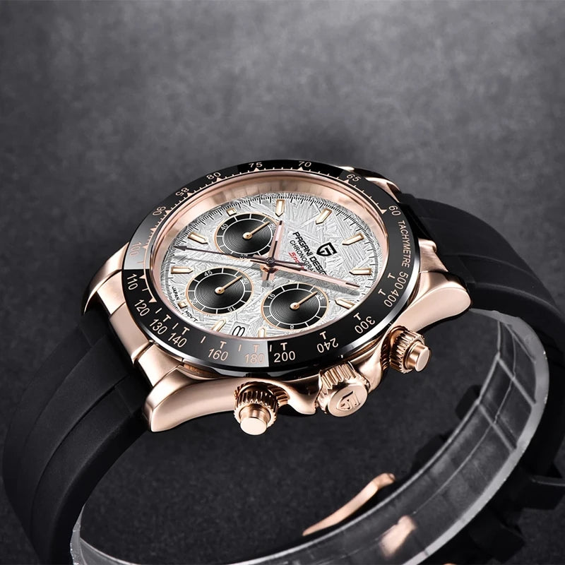 Relógio masculino PAGANI V2 Sapphire Steel Chrono - 40mm à prova d'água