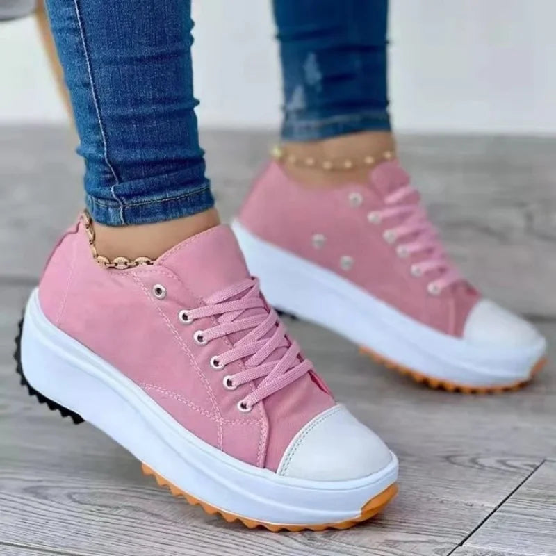 Plus Size Casual Sneakers for Women - Stylish Platform Shoes