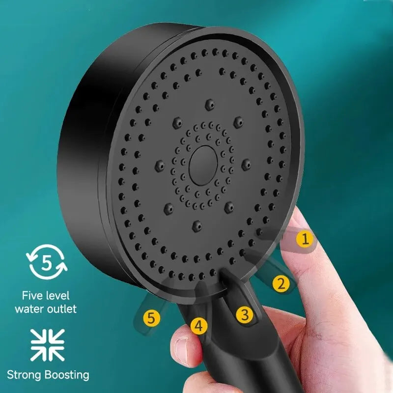 6-Mode Adjustable Shower Head - Pressure Boost Massage