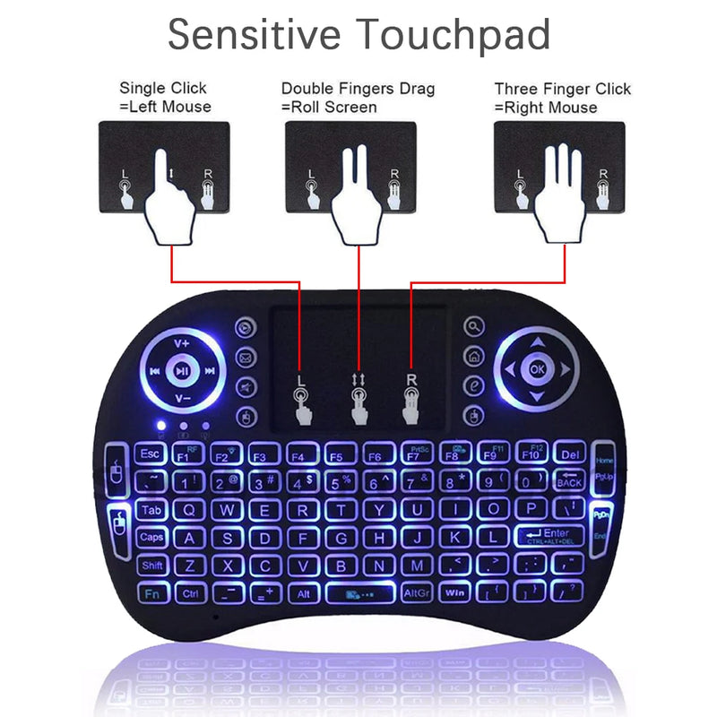 Kabellose Air Mouse und Tastatur mit Hintergrundbeleuchtung