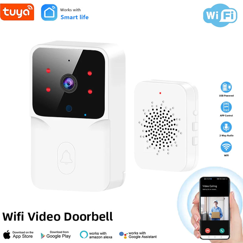 Campainha de vídeo WiFi com câmera HD e interfone – Smart Home Security