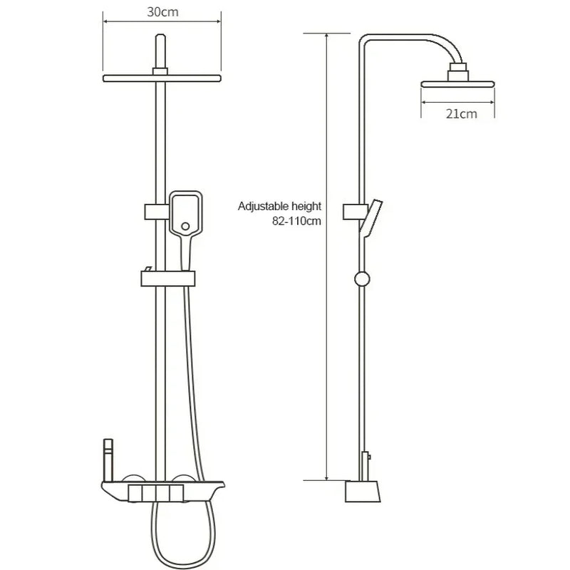 Digital Display Shower Faucet Set - 4 Function Hot/Cold Mixer