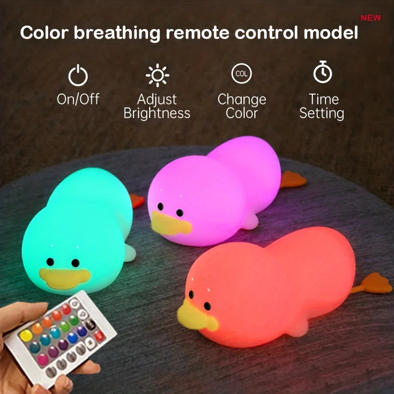 Soft Silicone Duck Night Light – USB Rechargeable