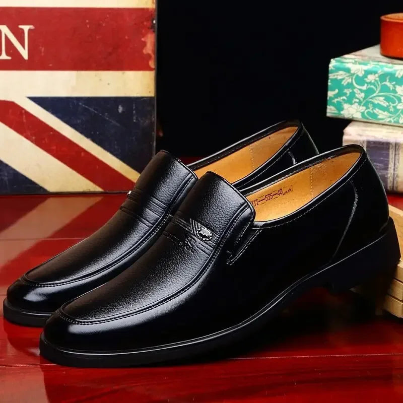 Luxury Leather Loafers for Men Slip-On Formal Shoes