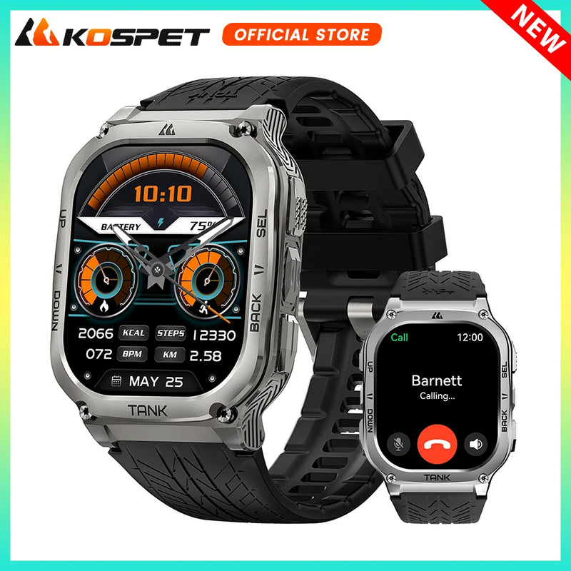 KOSPET TANK M3 Smartwatch – Fitnesstracker, AMOLED-Display, wasserdicht