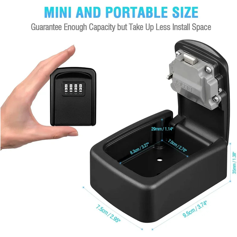 Schwarzer Schlüsselsafe aus Metall - 4-stelliger Wandsafe
