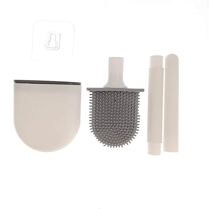 Silicone Toilet Brush & Holder - Wall Mounted