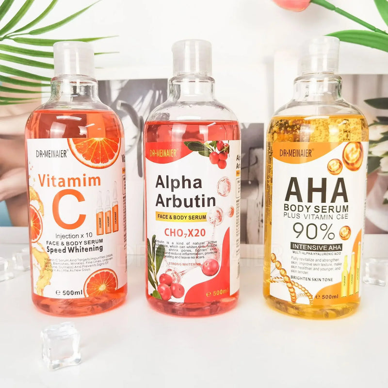 500 ml aufhellendes Körperserum mit Hyaluronsäure und Vitamin C