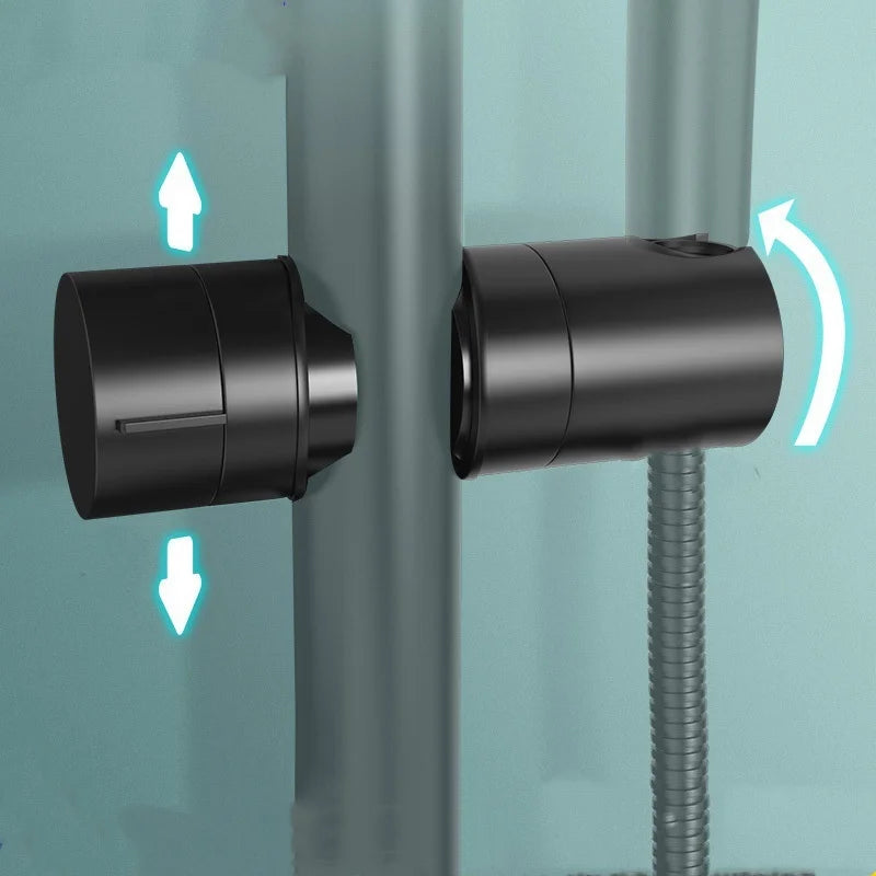 Adjustable Shower Slide Rail with No-Punch Bracket Holder