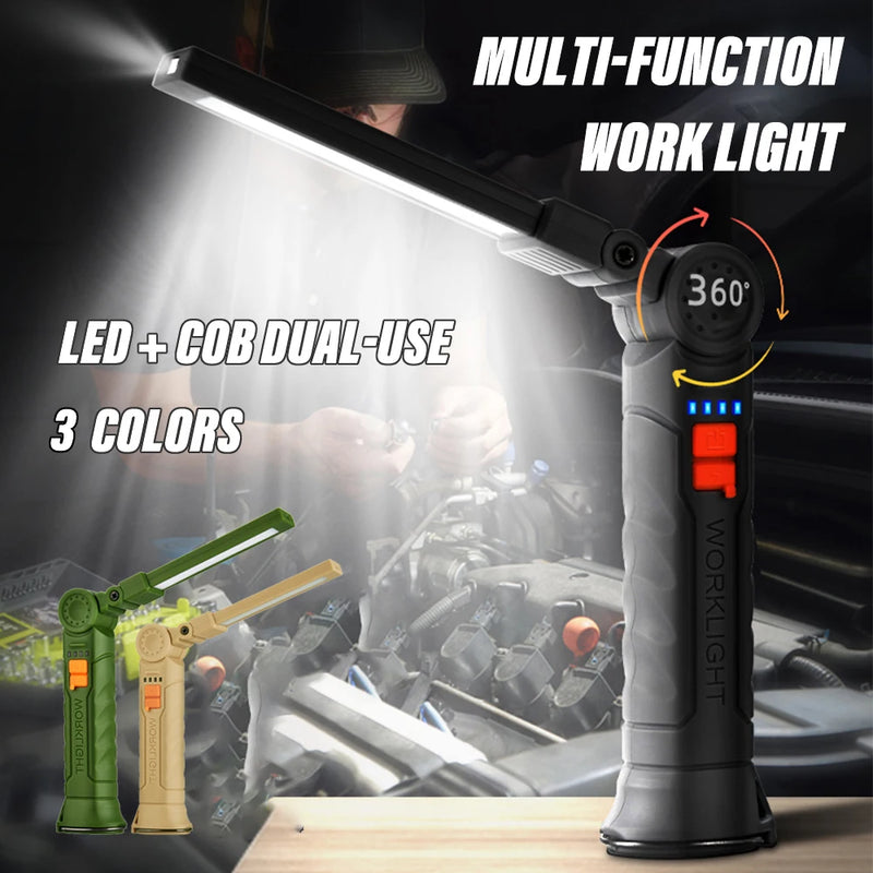 Rechargeable LED Work Flashlight with Magnet and Hook