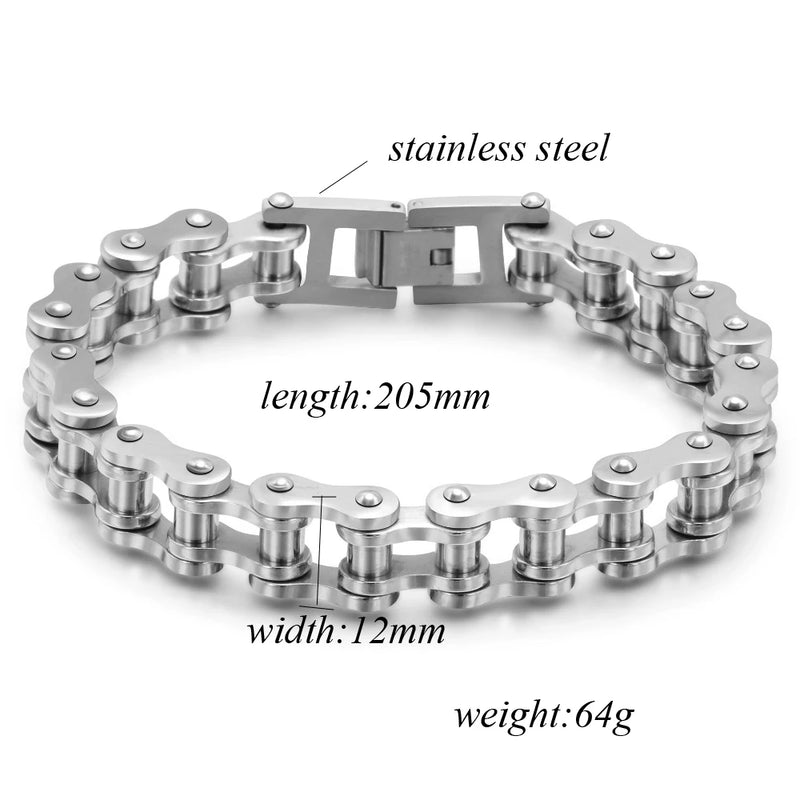 Stainless Steel Biker Bracelet - Punk Rock Style