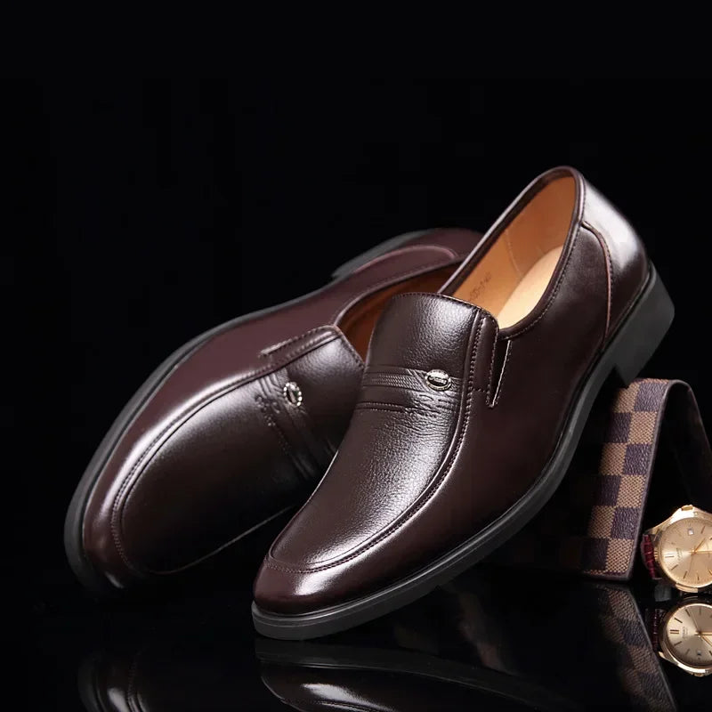 Luxury Leather Loafers for Men Slip-On Formal Shoes