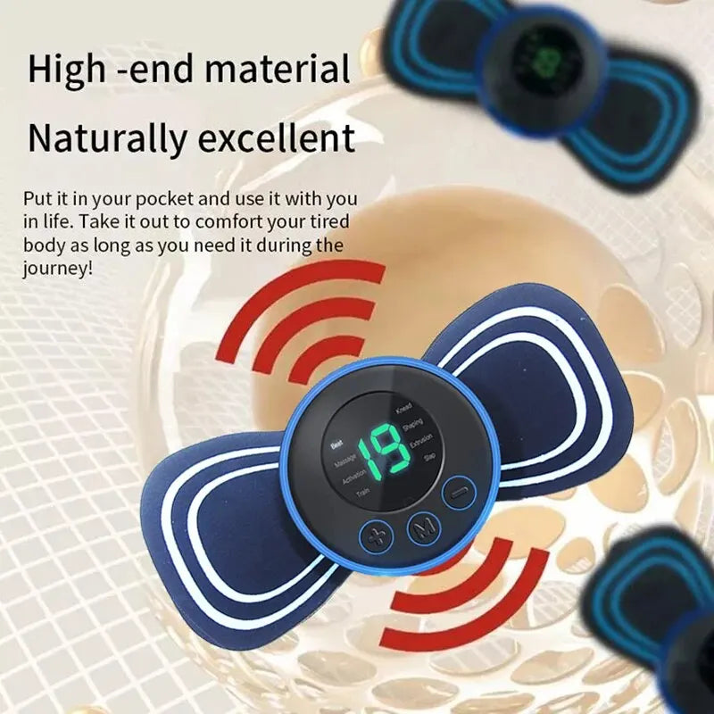 Mini massageador de pescoço elétrico portátil inteligente para costas e ombros com almofada e controle remoto