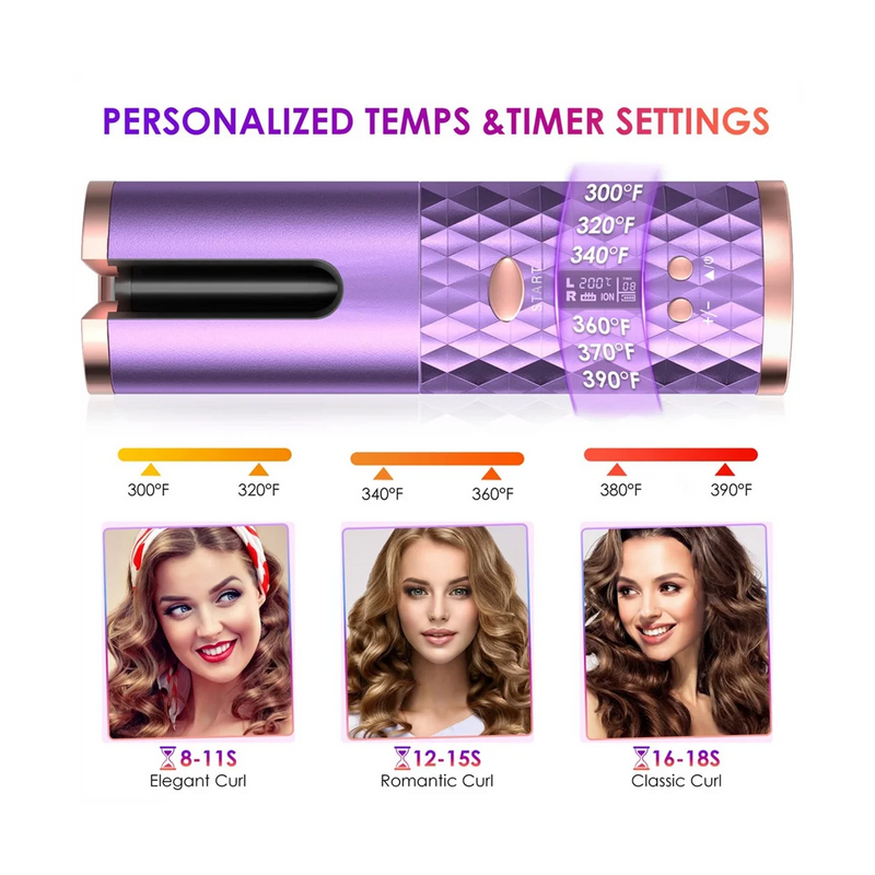 Portable Automatic Curling Iron – Cordless & Easy Styling