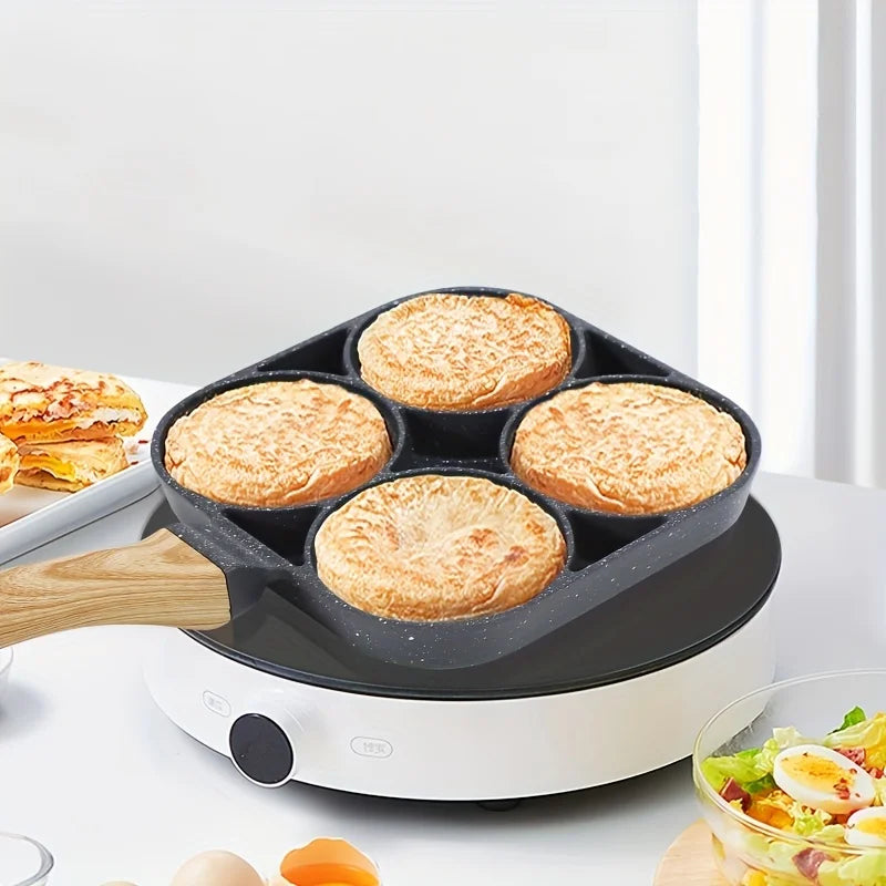 Non-Stick 4-Hole Frying Pan – Cook Perfect Eggs & Pancakes Effortlessly