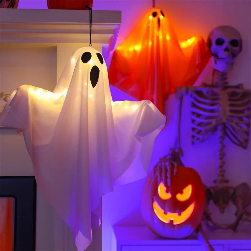 LED Ghost Hanging Decor with Lights