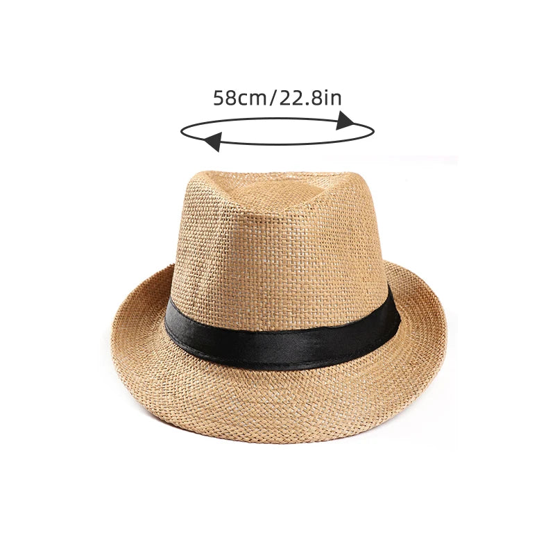 Trendy Summer Straw Hat - Beach Sun Cap