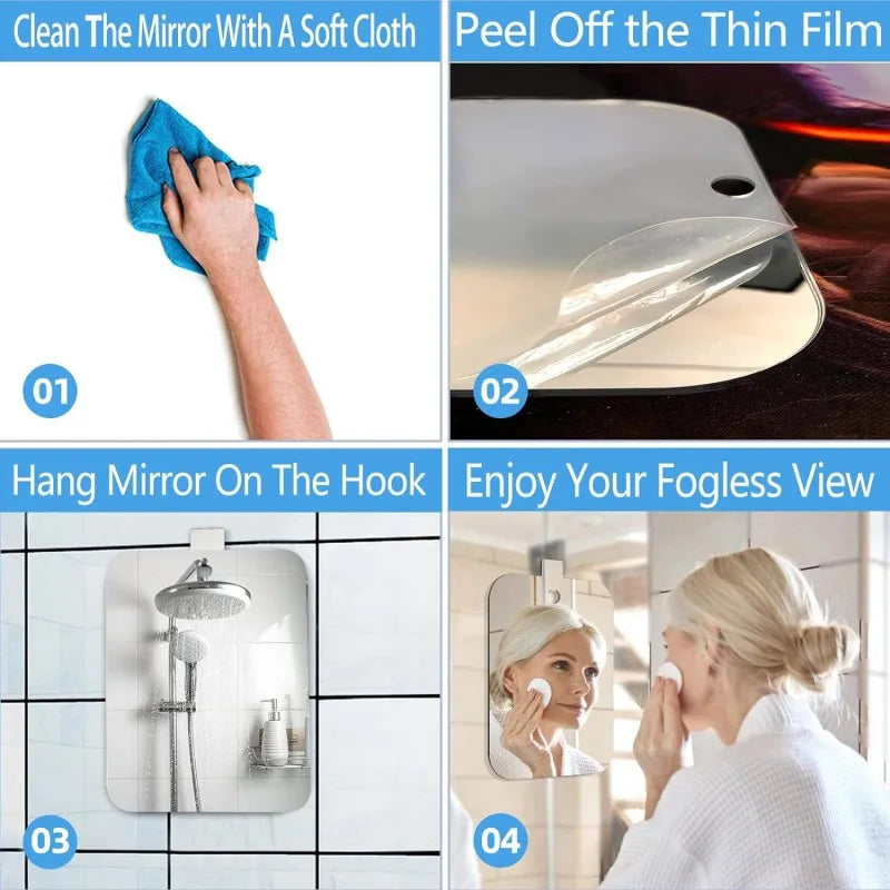 Acrylic Fogless Shower Mirror – Travel & Bathroom Shaving Tool