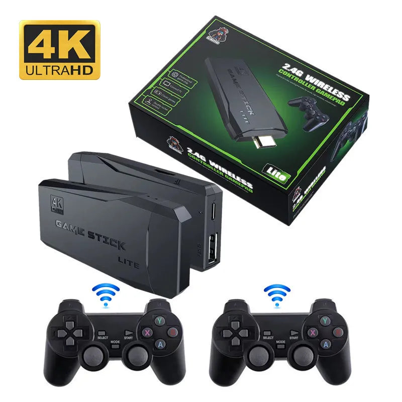 M8 Retro Game Stick with 10,000 Games – 4K, Dual Wireless Controllers