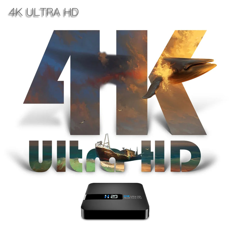 Android TV Box h20 – 4K HD, 2 GB de RAM, 16 GB de armazenamento