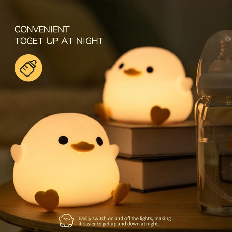 Soft Silicone Duck Night Light – USB Rechargeable