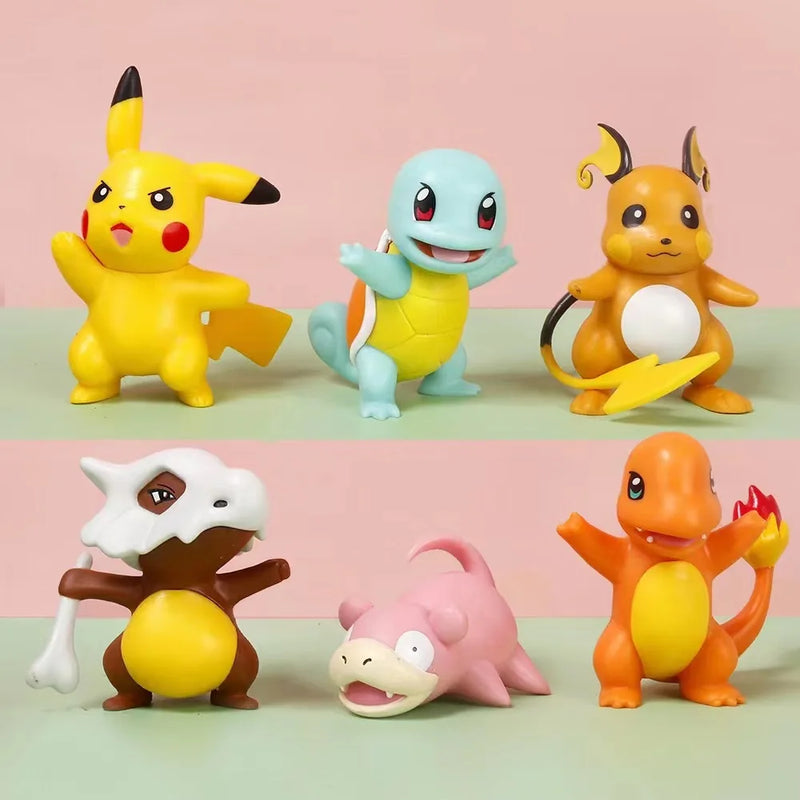 Pokemon Anime Figures Set - Pikachu, Charmander, & More Collectible Toys