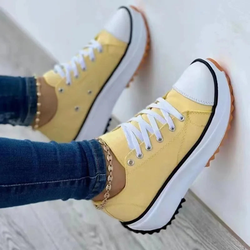 Plus Size Casual Sneakers for Women - Stylish Platform Shoes