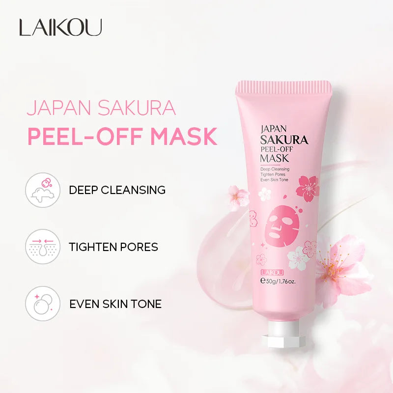 LAIKOU 24K Gold Sakura Face Mask – Firmeza, Clareamento e Remoção de Cravos