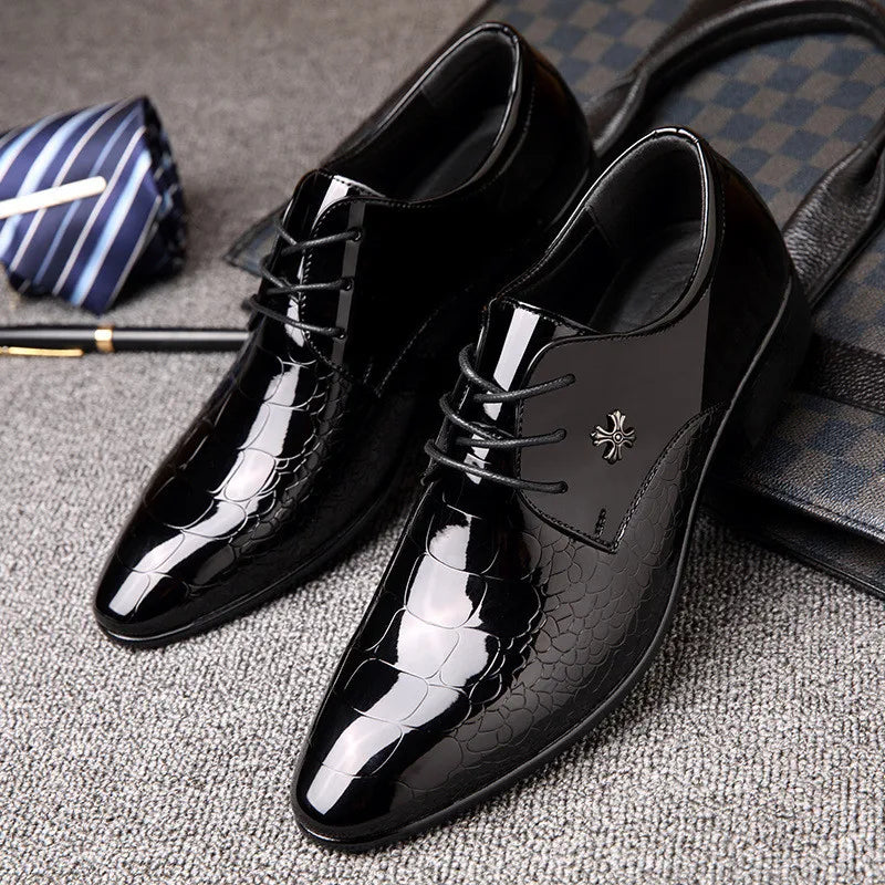 Italian Luxury Patent Leather Dress Shoes for Men - Classic Style