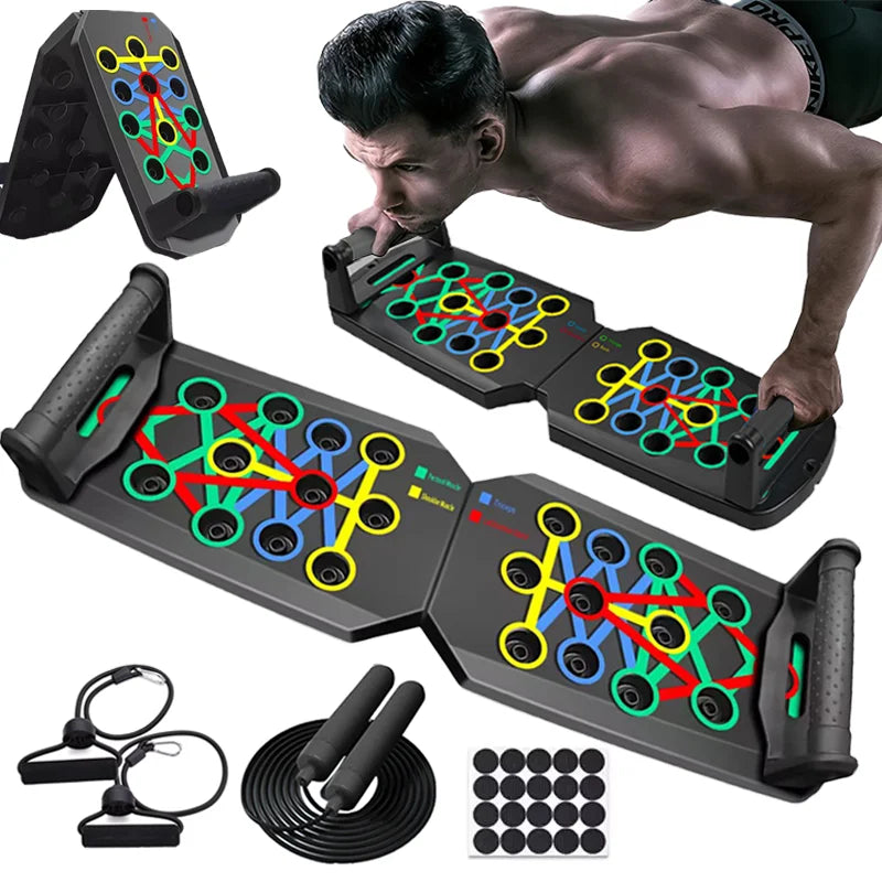 Prancha de flexão dobrável – Equipamento de fitness multifuncional