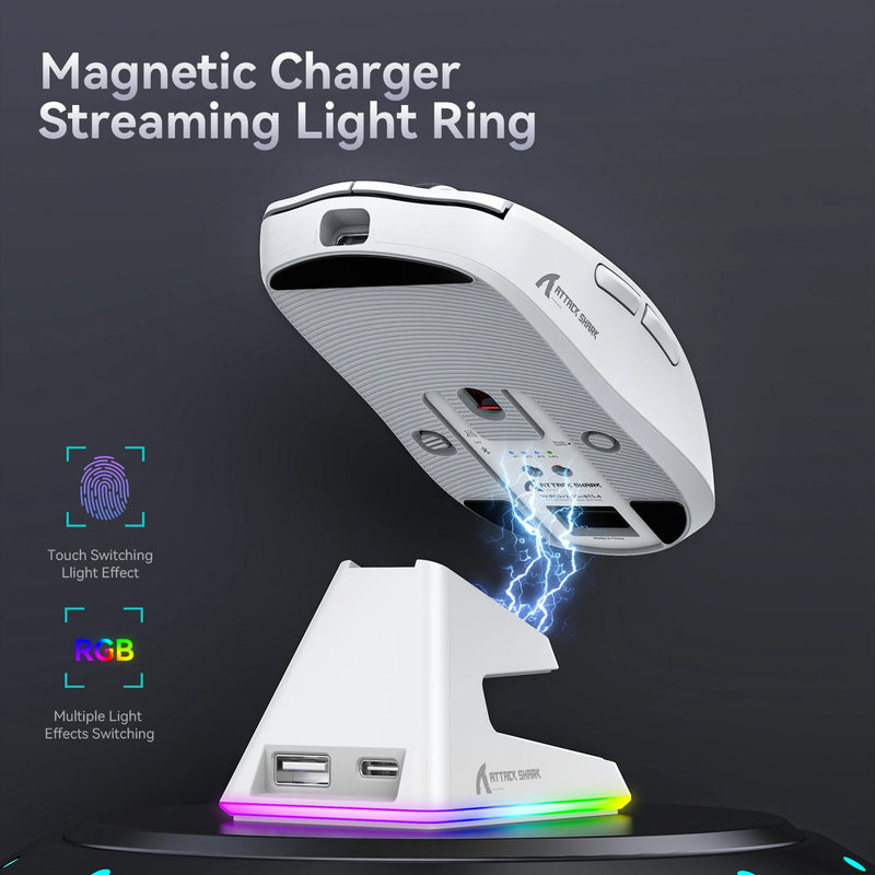 X6 Bluetooth RGB-Gaming-Maus mit magnetischer Aufladung