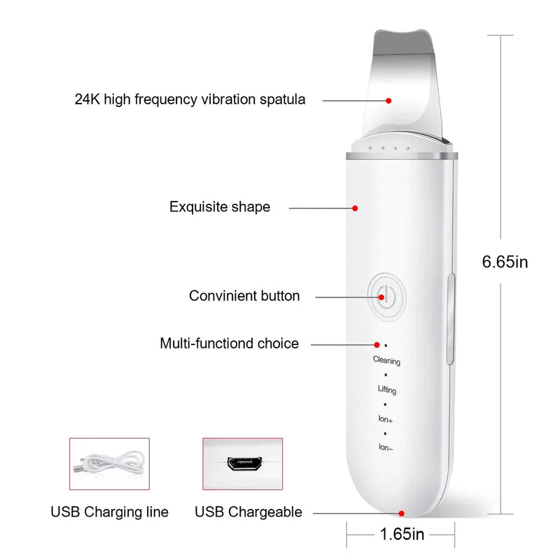 Ultrasonic Face Spatula - Blackhead Remover & Facial Lifting Tool