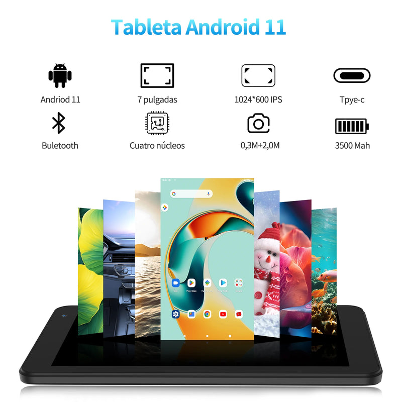 PRITOM 7-Zoll-Tablet – Android 11, 32 GB Speicher