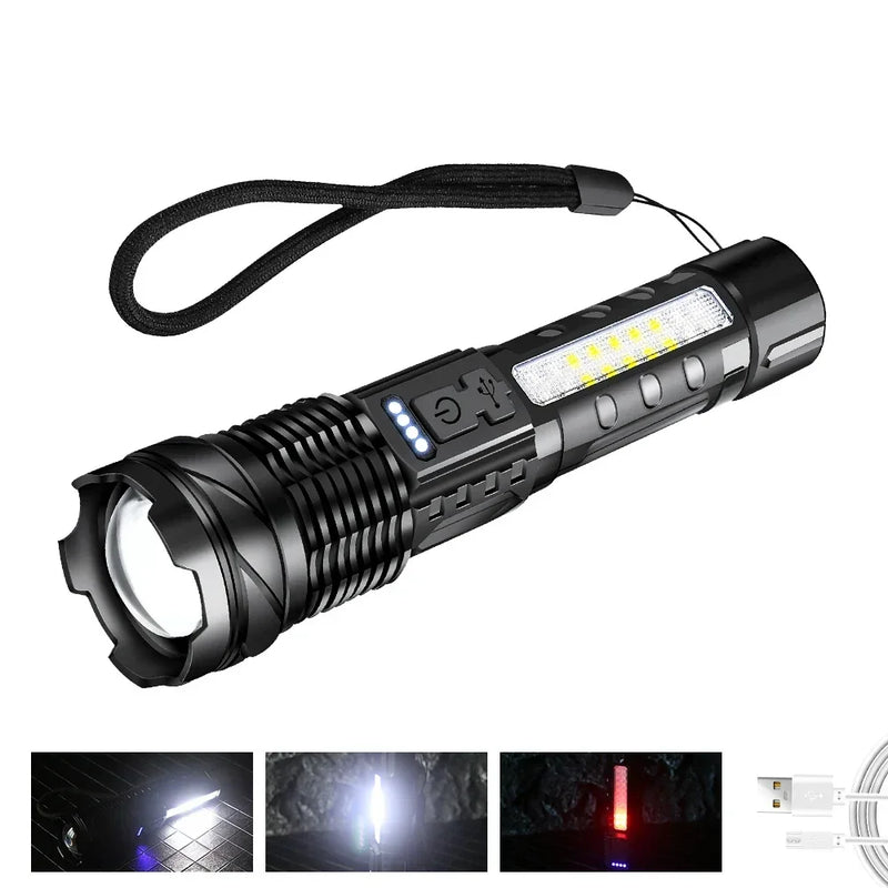 30W Rechargeable LED Flashlight with Power Display