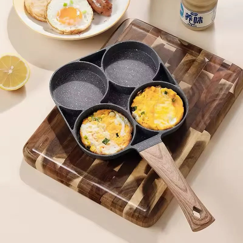 Non-Stick 4-Hole Frying Pan – Cook Perfect Eggs & Pancakes Effortlessly