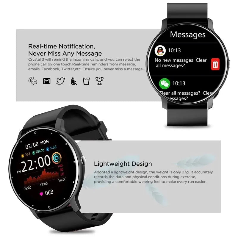 LIGE 2024 Smart Watch - Rastreador de atividades e monitor de frequência cardíaca