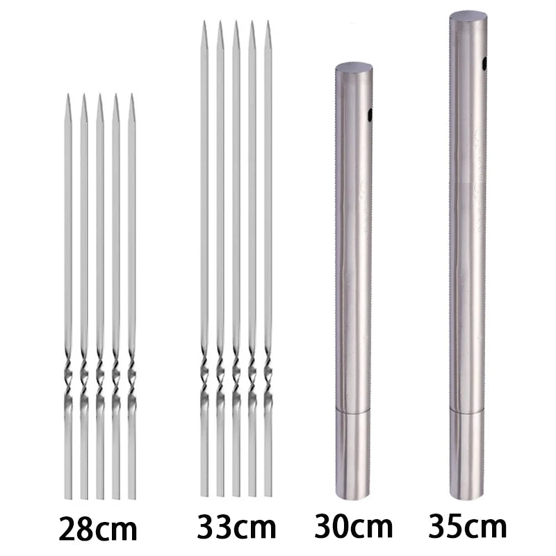 Reusable Stainless Steel BBQ Skewers for Grilling