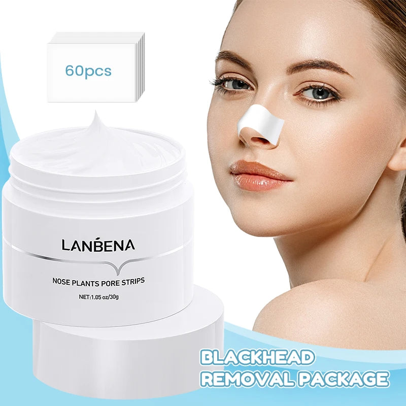 LANBENA Blackhead Remover Strips – Máscara de limpeza profunda dos poros do nariz