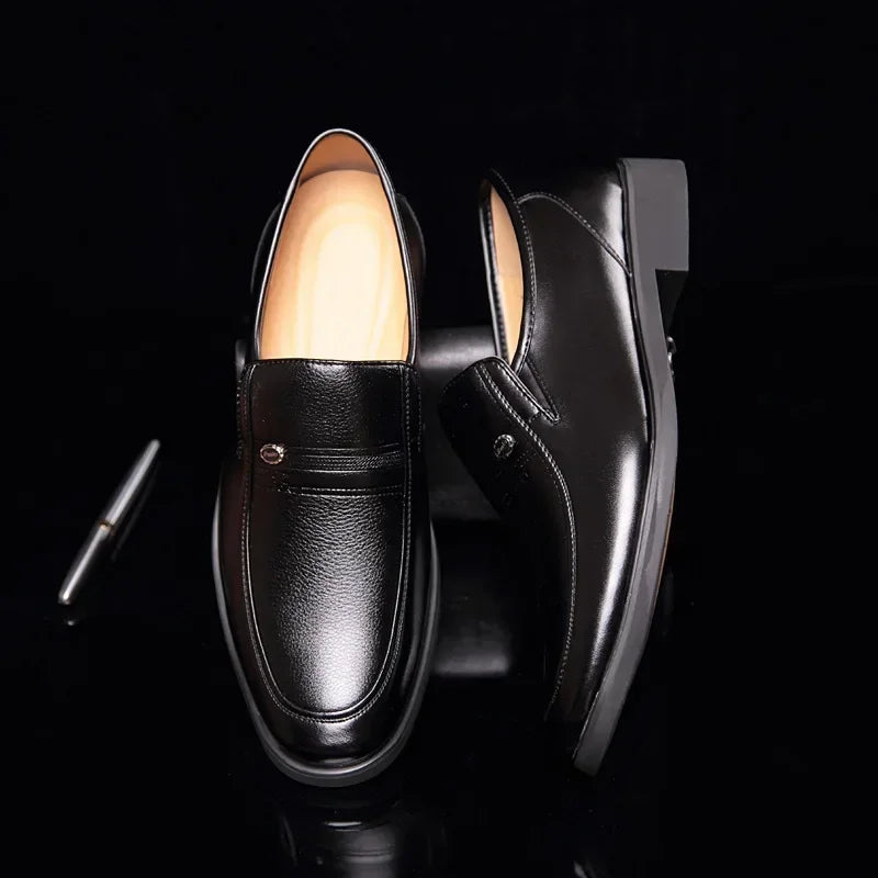 Luxury Leather Loafers for Men Slip-On Formal Shoes