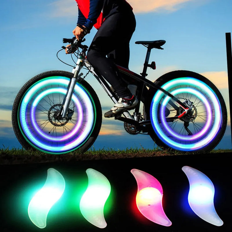 Luzes de raio de bicicleta LED à prova d'água – Luzes coloridas de flash para pneus