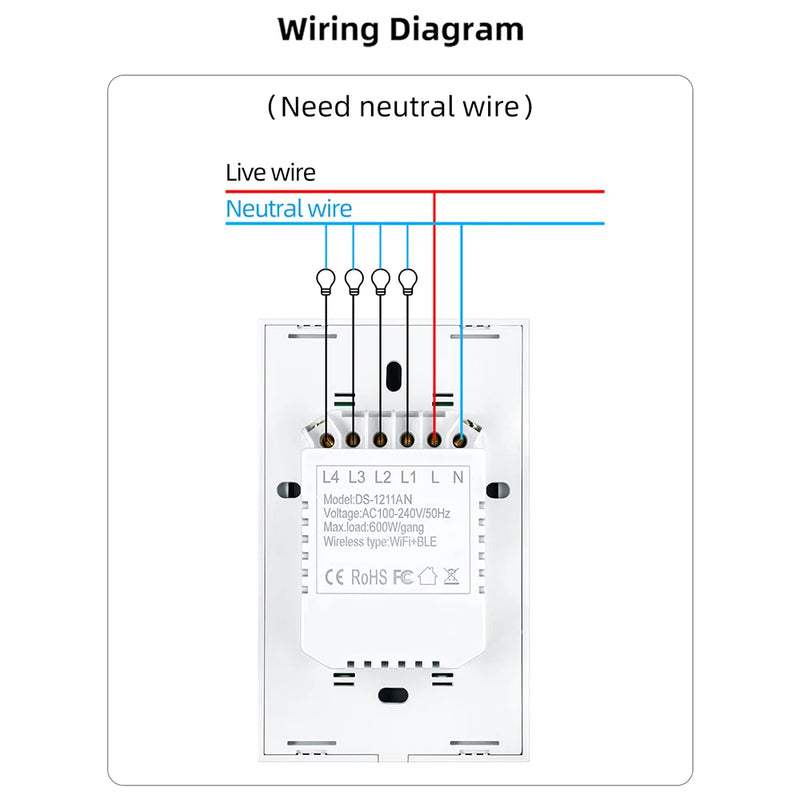 Smart Home WiFi Light Switch - Voice Control for Alexa & Google Home