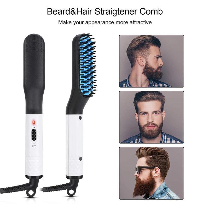 Electric Straightening Comb for Men - Quick Style