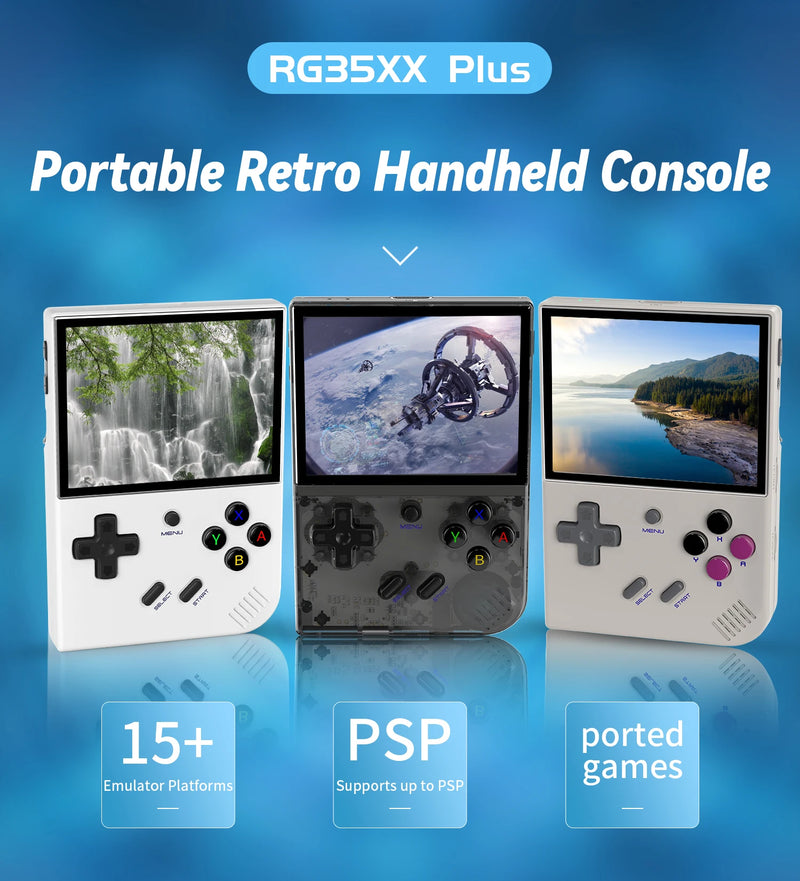 RG35XX PLUS Handheld Console – Built-in 5,000+ Classic Games