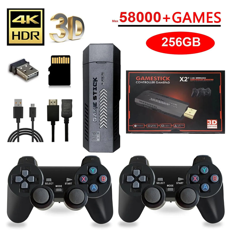 X2 Plus 4K Retro Game Console – 50.000 jogos, controles sem fio