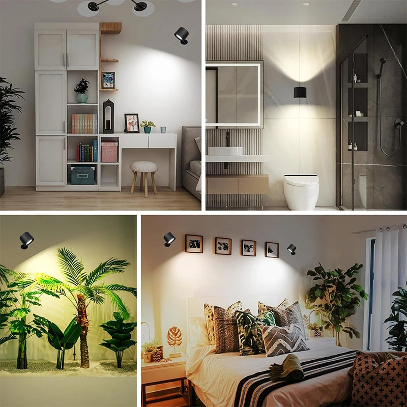 Double-Head LED Wall Lamp – Touch Control & Remote, Portable Night Light