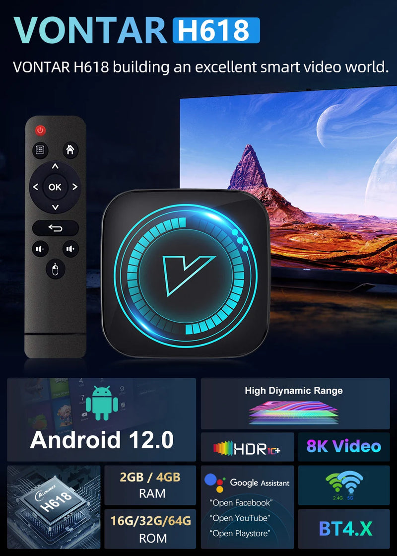 H618 Android 12 Smart TV Box – 8K-Video, Quad-Core