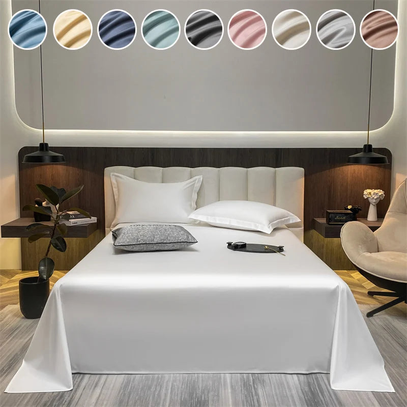 400TC Egyptian Cotton Hotel Flat Sheet - Solid Colour Bed Linen