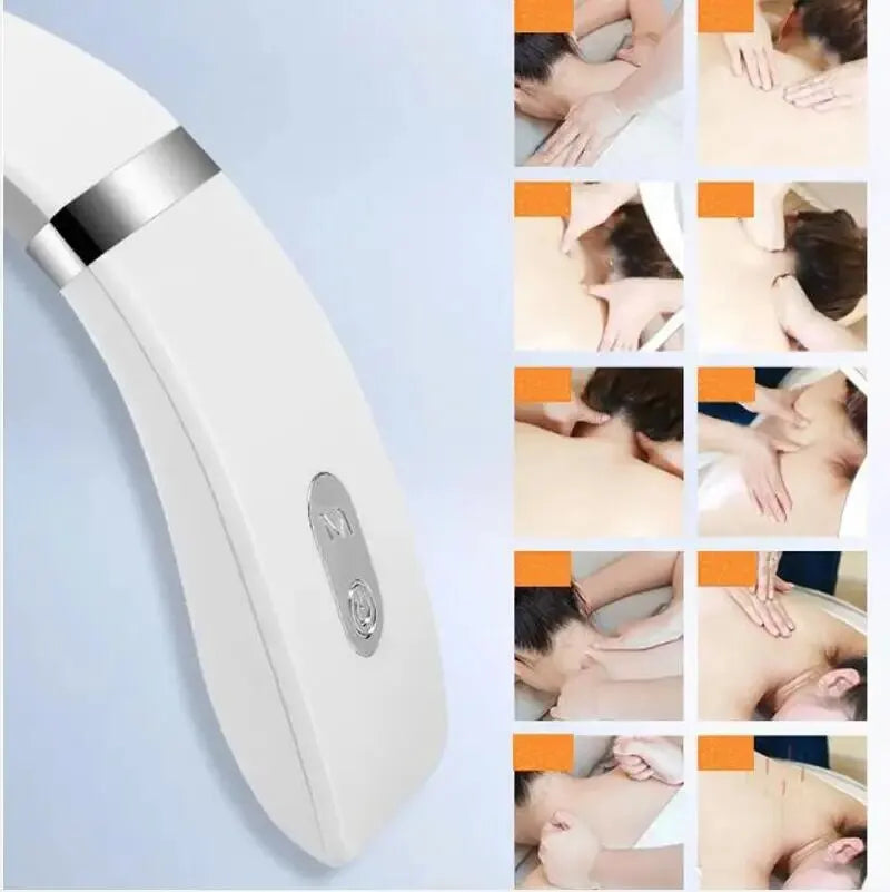 Massageador cervical portátil – Mini massageador de tecido profundo para pescoço e ombros com função de pressão quente