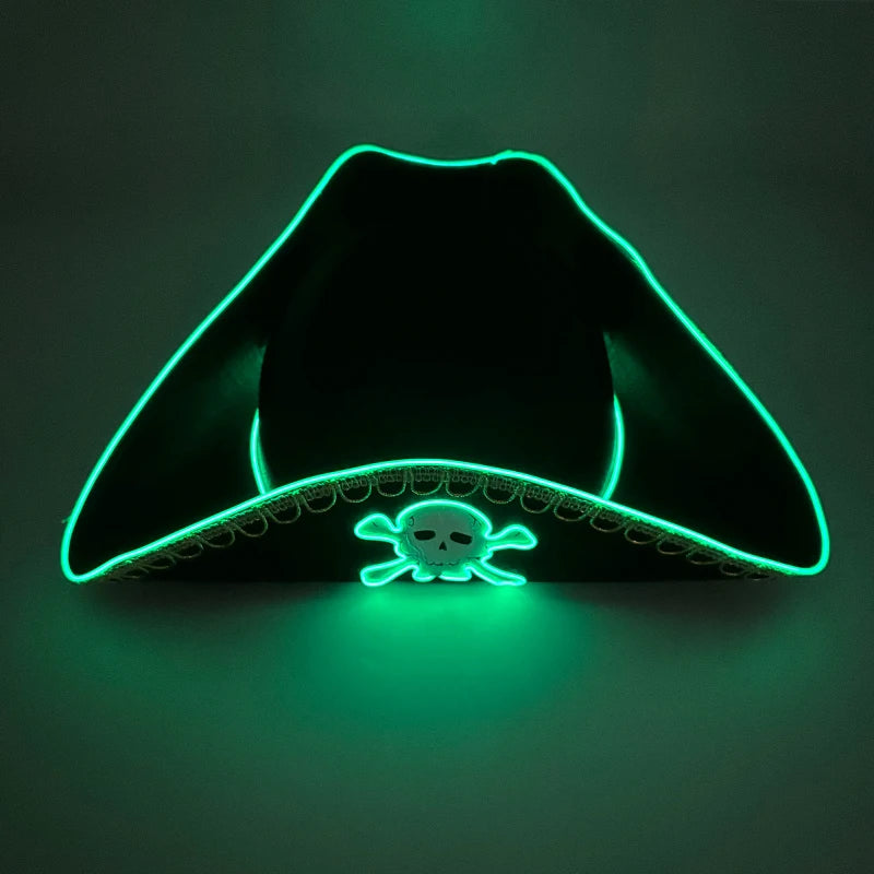 LED Skull Captain Hat