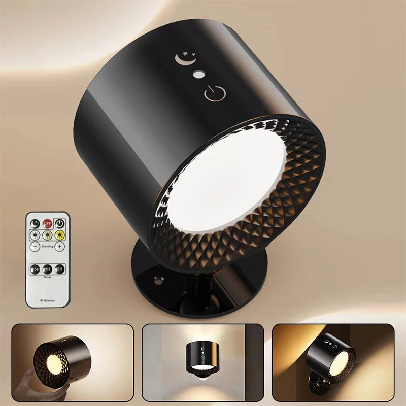 Double-Head LED Wall Lamp – Touch Control & Remote, Portable Night Light